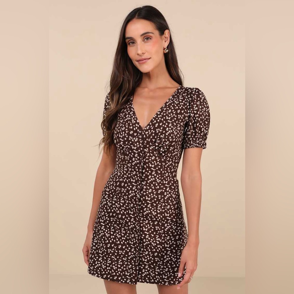 Lulu's Chocolate Brown Mini Dress